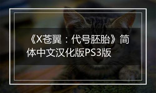 《X苍翼：代号胚胎》简体中文汉化版PS3版