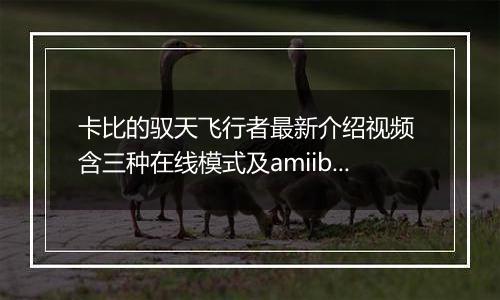 卡比的驭天飞行者最新介绍视频 含三种在线模式及amiibo联动