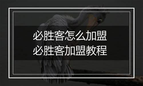 必胜客怎么加盟 必胜客加盟教程