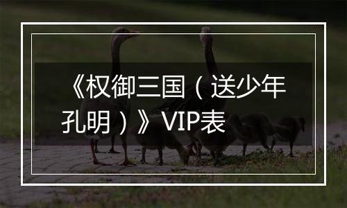《权御三国（送少年孔明）》VIP表