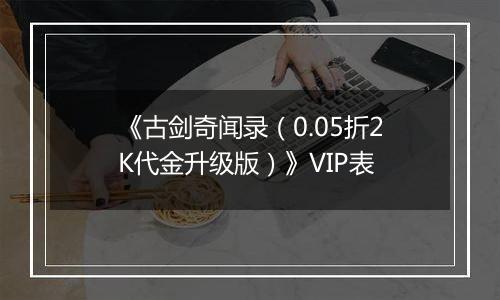 《古剑奇闻录（0.05折2K代金升级版）》VIP表