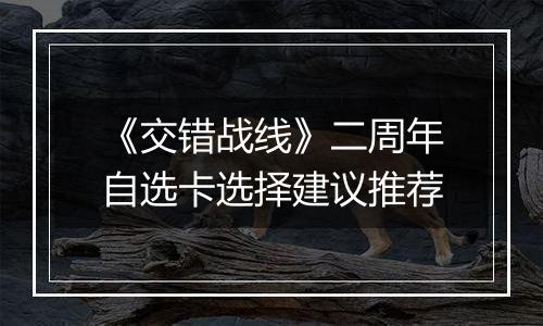 《交错战线》二周年自选卡选择建议推荐