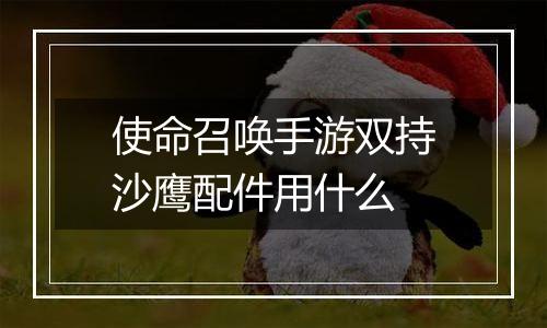 使命召唤手游双持沙鹰配件用什么