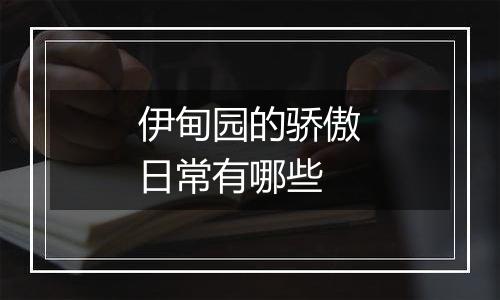 伊甸园的骄傲日常有哪些