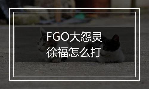 FGO大怨灵徐福怎么打