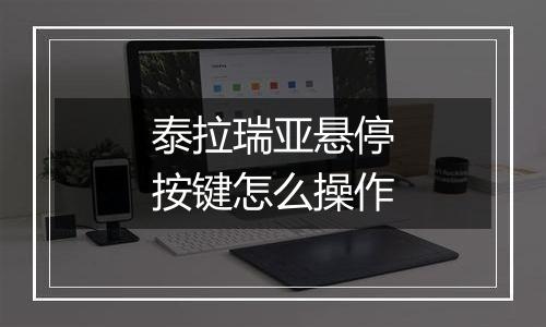 泰拉瑞亚悬停按键怎么操作