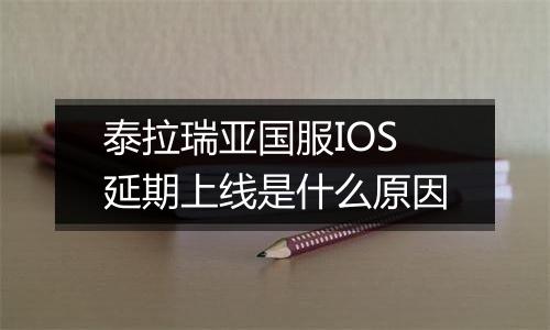 泰拉瑞亚国服IOS延期上线是什么原因
