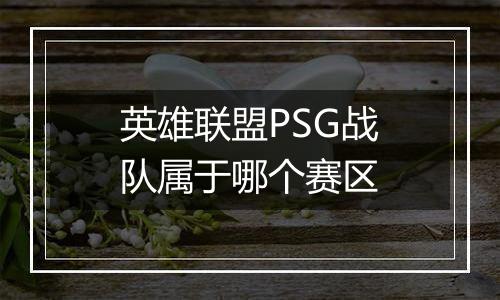 英雄联盟PSG战队属于哪个赛区