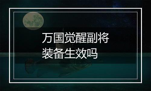 万国觉醒副将装备生效吗