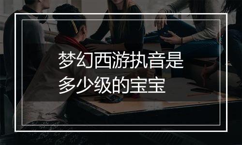 梦幻西游执音是多少级的宝宝