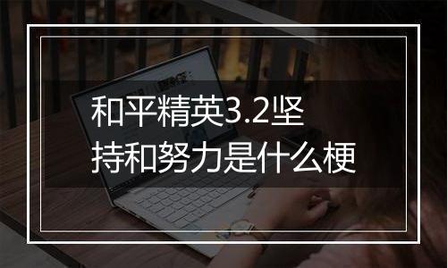 和平精英3.2坚持和努力是什么梗