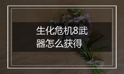 生化危机8武器怎么获得