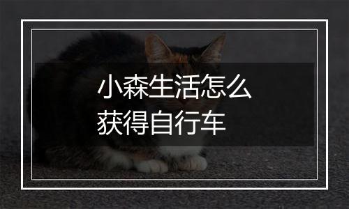 小森生活怎么获得自行车