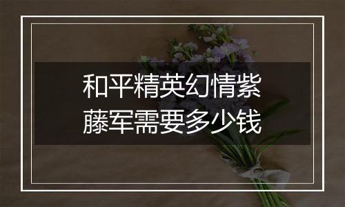 和平精英幻情紫藤军需要多少钱
