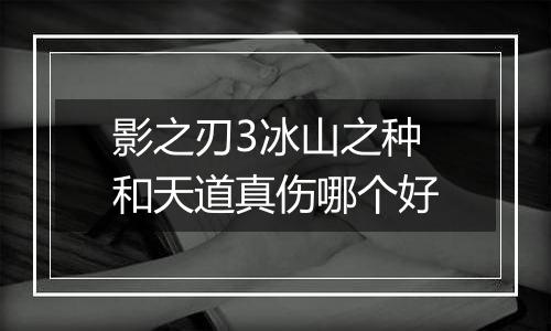 影之刃3冰山之种和天道真伤哪个好