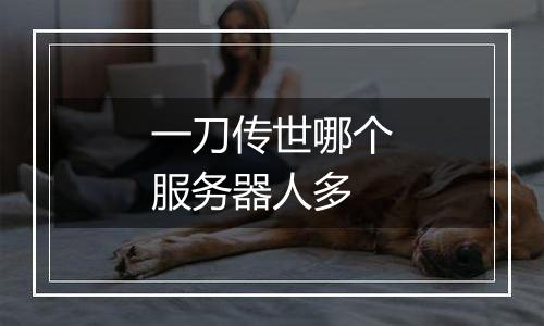 一刀传世哪个服务器人多