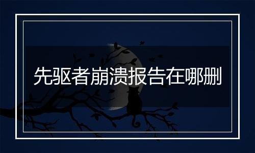 先驱者崩溃报告在哪删