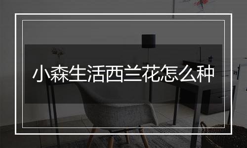 小森生活西兰花怎么种