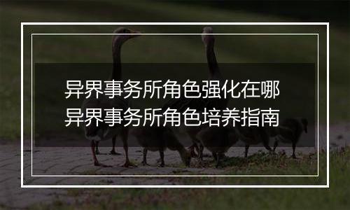 异界事务所角色强化在哪 异界事务所角色培养指南