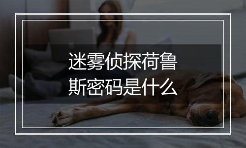 迷雾侦探荷鲁斯密码是什么