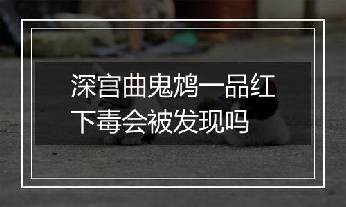 深宫曲鬼鸩一品红下毒会被发现吗