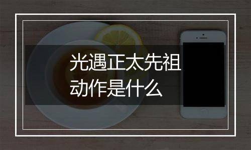 光遇正太先祖动作是什么
