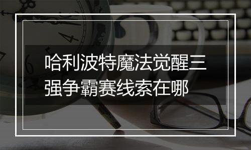哈利波特魔法觉醒三强争霸赛线索在哪
