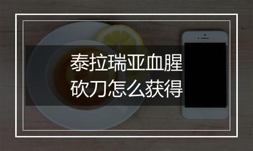 泰拉瑞亚血腥砍刀怎么获得