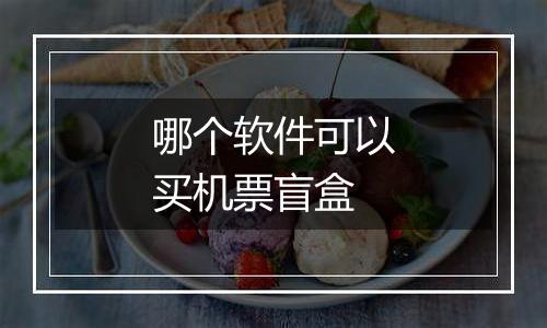 哪个软件可以买机票盲盒