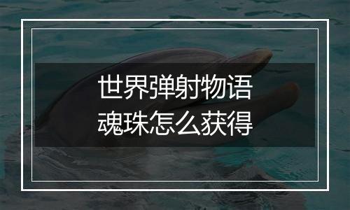 世界弹射物语魂珠怎么获得