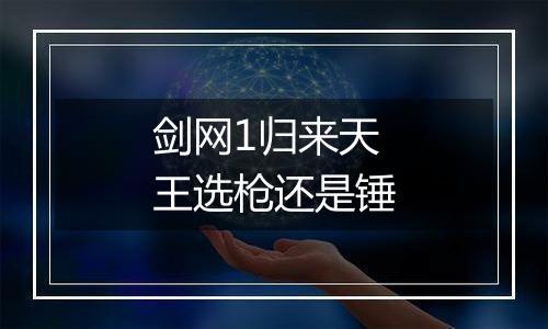 剑网1归来天王选枪还是锤