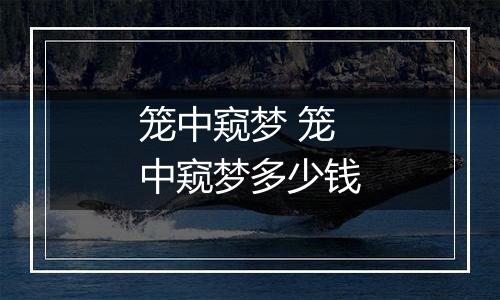 笼中窥梦 笼中窥梦多少钱