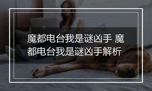 魔都电台我是谜凶手 魔都电台我是谜凶手解析