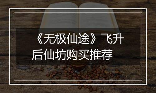 《无极仙途》飞升后仙坊购买推荐