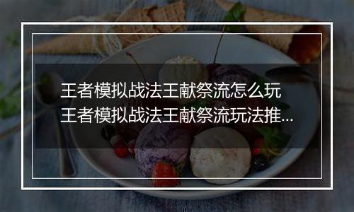 王者模拟战法王献祭流怎么玩  王者模拟战法王献祭流玩法推荐