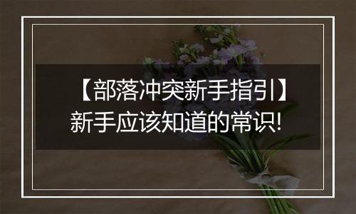 【部落冲突新手指引】新手应该知道的常识!