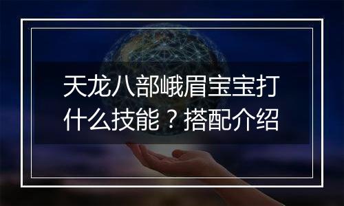 天龙八部峨眉宝宝打什么技能？搭配介绍