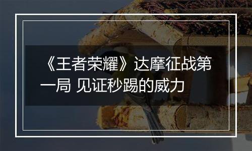 《王者荣耀》达摩征战第一局 见证秒踢的威力