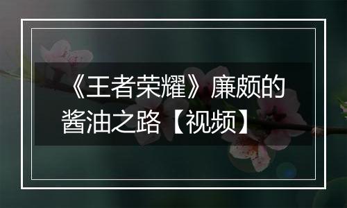 《王者荣耀》廉颇的酱油之路【视频】