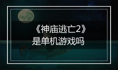 《神庙逃亡2》是单机游戏吗