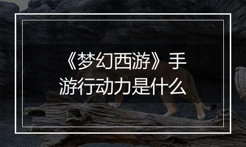 《梦幻西游》手游行动力是什么