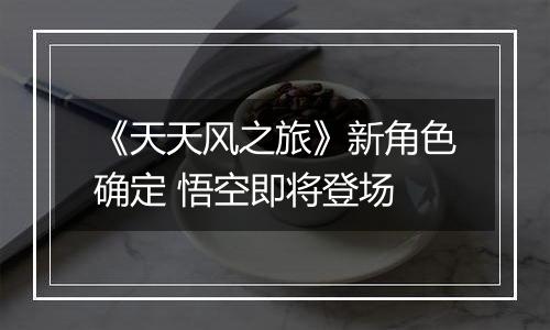 《天天风之旅》新角色确定 悟空即将登场