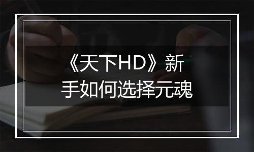 《天下HD》新手如何选择元魂