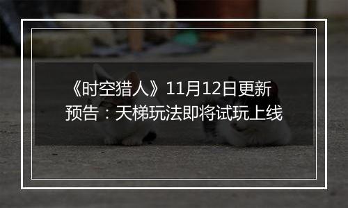 《时空猎人》11月12日更新预告：天梯玩法即将试玩上线