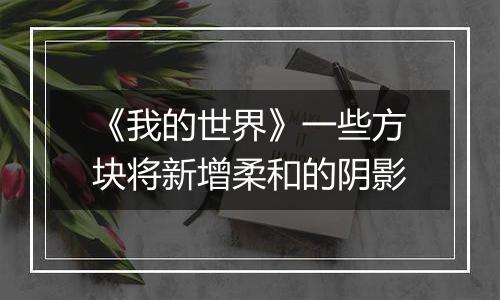 《我的世界》一些方块将新增柔和的阴影