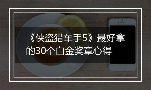 《侠盗猎车手5》最好拿的30个白金奖章心得