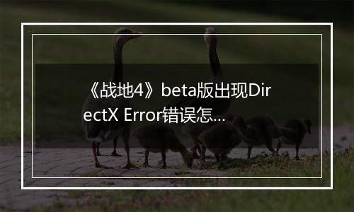 《战地4》beta版出现DirectX Error错误怎么办？