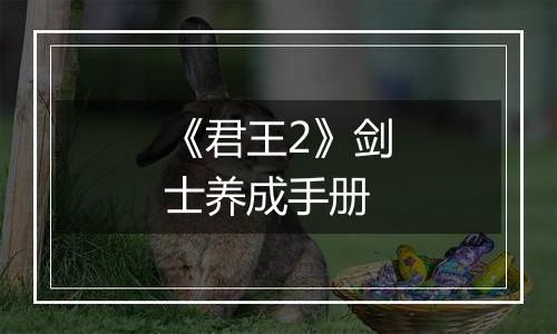 《君王2》剑士养成手册