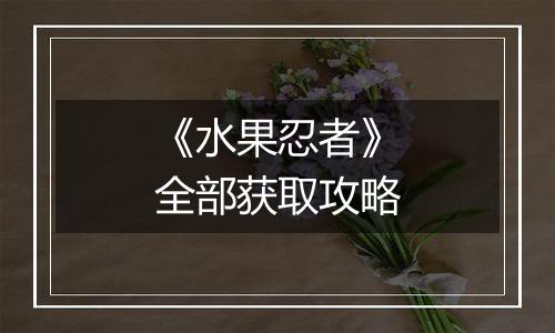 《水果忍者》全部获取攻略