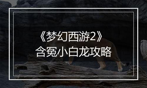 《梦幻西游2》含冤小白龙攻略